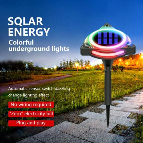 5.5v Solar Colorful Lights Outdoors Solar Garden Light Underground LED Lamp Power Waterproof Landscape Decoration Ground 1pcs
