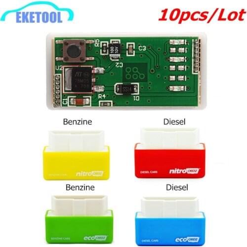 10pcs/Lot NitroOBD2 Works Benzine/Diesel Cars More Power More Torque OBD2 Tuning Box EcoOBD2 Nitro OBD2 Eco OBD2 Save Fule