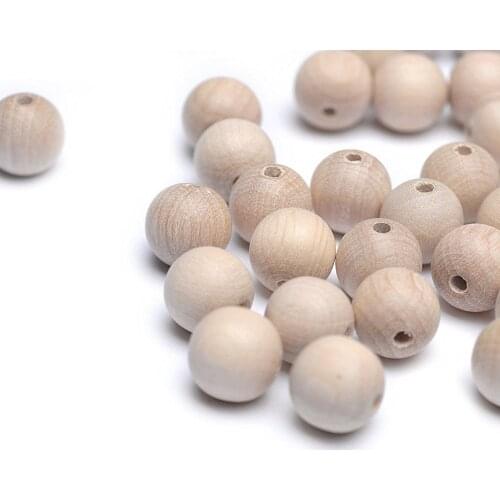 15 mm Wood Round Beads Unvarnished, Pack of 15 pieces Natural 7NK167