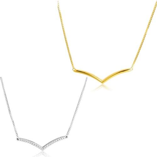 2 Designs Shimmering Wish Collier Necklaces for Women Fine Golden Shining Chain Necklaces 925 Sterling Silver Necklaces Jewelry