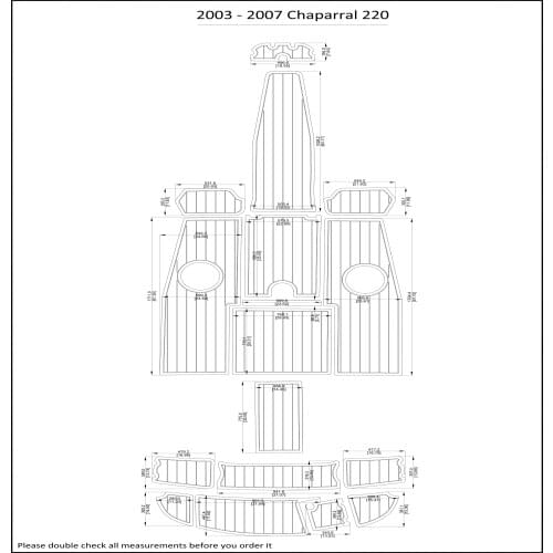 2005 Chaparral 210 Swim Step & Cockpit Pad Boat EVA Teak Decking 1/4" 6mm