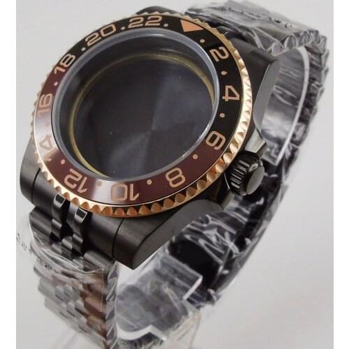 40mm Automatic Men Watch Case Watch Bracelet Sapphire Glass Ceramic Bezel Fit MINGZHU DG 2813 MIYOTA 82 ETA 2836 Movement