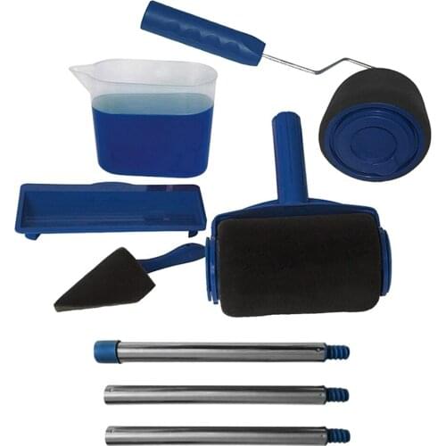 8pcs/Set DIY Paint Roller Brush Tools Set Wall Decorative DIY Paint Roller Brush Handle Tool Multifunctional Household Use