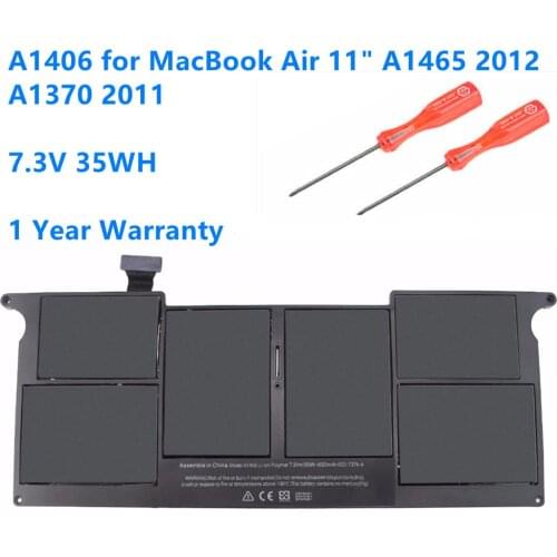 A1406 A1495 7.3V 35WH Laptop Battery For APPLE Macbook Air 11" inch A1465 A1370 Mid 2011 2012 2013 Early 2014