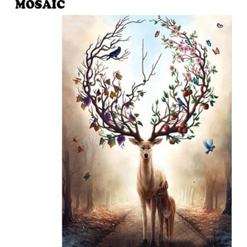 Diy Diamond Painting Cross Stitch Kits 5D Square Diamond Embroidery Fortune deer Pattern Diamond Mosaic Needlework home decor