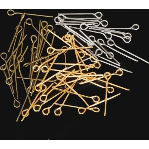 20mm Approx 520pcs Antique Bronze/Rhodium/Gold Color "9" Shape Eye Pin Head Pins DIY Jewelry Making Accessories Craft