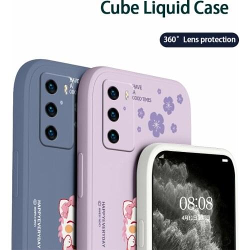 Polite Cat Phone Case For Huawei P40 P40Lite P30 P20 Mate 40 40Pro 30 20 Pro Lite P Smart 2021 Y7a Liquid Silicone Cover