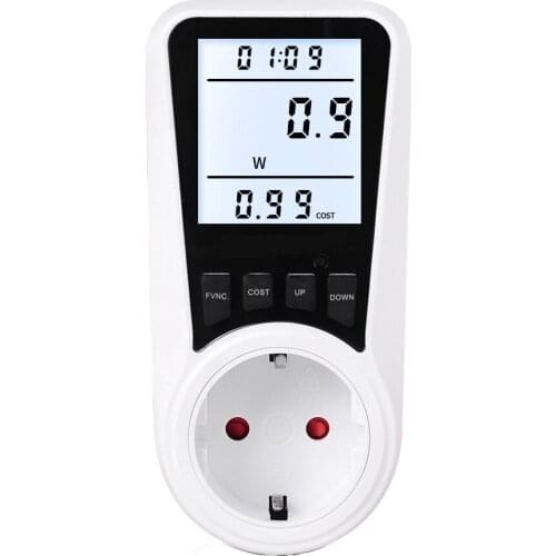 Digital Wattmeter AC Power Meter LCD Energy Meter Power Monitor EU Plug Socket Power Kilowatt Wattage Voltage Meter