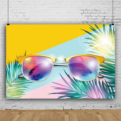 Color Glasses and Leaves Backdrop Photography Background Photo Booth Studio Decor