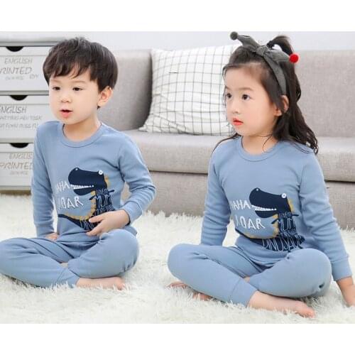 Children Cotton Pajamas Set Boys Dinosaur Sleepwear Cartoon Pyjamas Kids Baby Girl Clothes 2pcs Nightwear Toddler Infant Pijamas