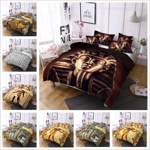 Pharaoh Pattern Duvet Cover Egyptian Culture Comforter Cover Full Size Retro Style Bedding Set 2/3pcs For Bedroom Decorative
