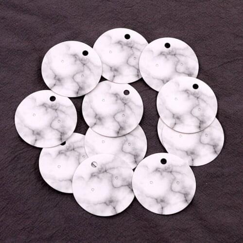 Marbled Paper Earring Card dia 4cm round DIY Jewelry package card Simple Jewelry Card Message Earring Stud Card Display