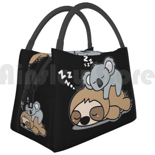 Cooler Lunch Bag Picnic Bag Cute Funny Lazy Sloth With Lazy Koala Mama Bear Napping Mothers Day Gift Nope Nope Not