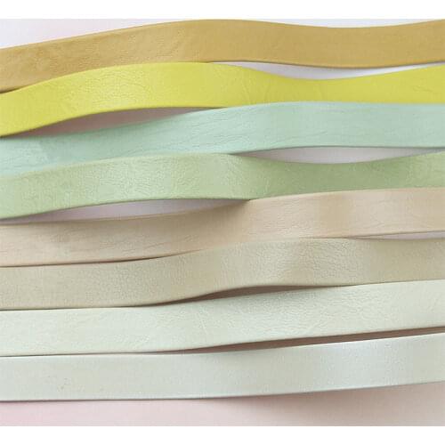 Sisi Crafts Tape Spring Ribbon PU Leather 7mm 10mm 16mm Faux PU Flat Cord Bias Layering DIY Handbag Handle Handmade Material