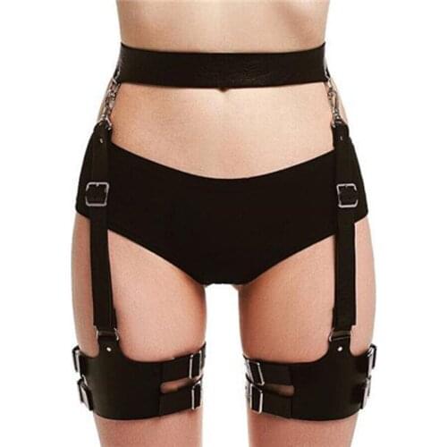 M02 Womens Adult Sexy Leather Bondage Garter Belt Lace-up Waist Leather Pants Womens Sling New Hot Sale
