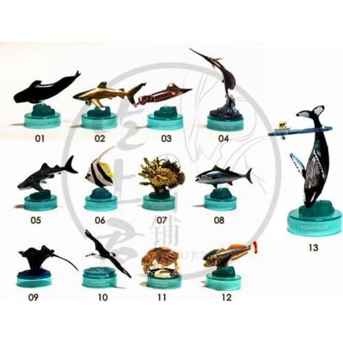 Mini pvc figure Marine life seagull coral fish mackerel shark Stingray model 13pcs/set