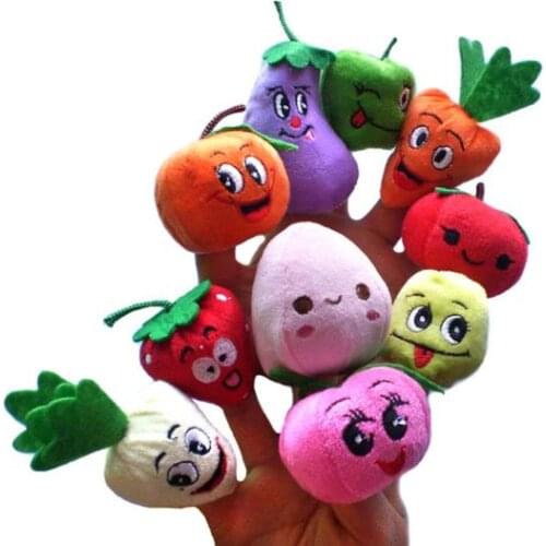 Cartoon Fruits and vegetables Finger Puppet Storytelling Doll Mini Plush Child Baby Story Telling Hand Cloth Doll