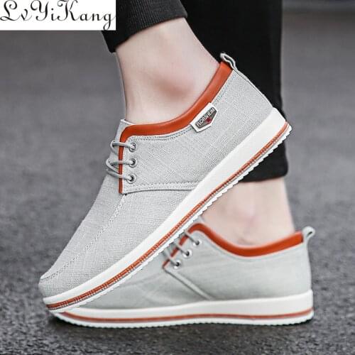 2019 New Canvas Shoes Men High Quality Casual Men Shoes Breathable Lace-Up Espadrilles Men Footwear Zapatos Hombre snerker 1