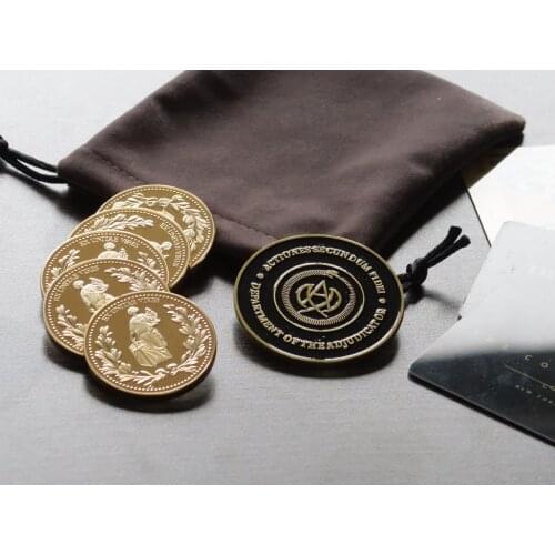 9pcs Set John Wick High Table Adjudicator Medallion Gold Coin Hotel Card combination Movie Props Gift For Friend