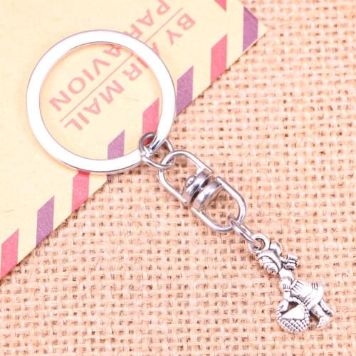 New Fashion Keychain 21x11mm little red hat girl Pendants DIY Men Jewelry Car Key Chain Ring Holder Souvenir For Gift