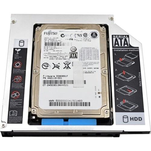 2018 New Universal Aluminum 2nd HDD Caddy 12.7mm SATA 3.0 for 2.5''7mm 9mm 9.5mm 12.5mm SSD HDD Case Enclosure DVD-ROM Optibay