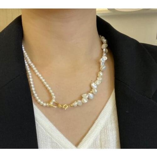 New Favorite Pearl Necklace White Freshwater Pearls Baroque Jewelry More Way To Wear Classic Necklace Bracelet Lady Gift