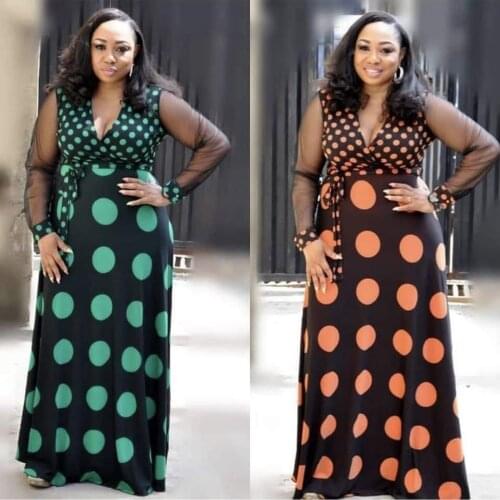 2020 new arrival summer and autumn african women printing plus size polyester long dress L-3XL ladies clothes