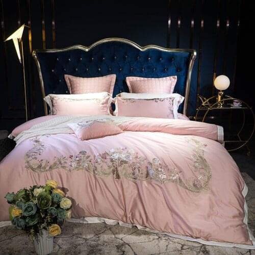 New 4/7Pcs Egyptian cotton bedding set queen king size bed set embroidery duvet cover bed sheet set pillowcase for gift