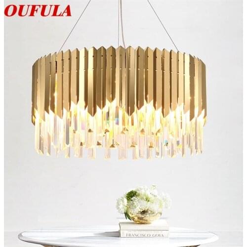 OUFULA Ceiling Chandelier Crystal Gold Modern Luxury LED Home Decorative Fixtures For Living Room Dining Room Villa Duplex