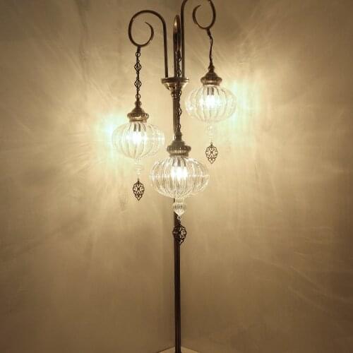 Amazing turkish floor lamp,handmade pyrex mid century vintage decorative standing light,turkish lamp