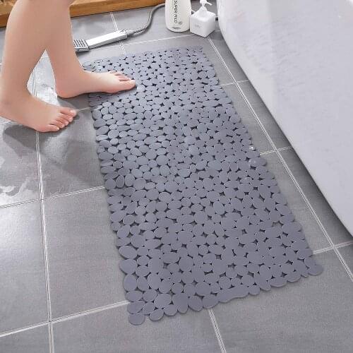 Pebbles Non-Slip Shower Bath Mat Anti Slip Bathtub Mats Suction Cup Shower Cushion Long Kitchen Foot Pads