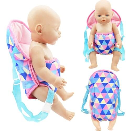 Multicolor Backpack fit Carrying 43-45cm Baby Reborn Dolls & 18 inch Doll Outdoors Bag, Generation Girl Toys Doll Accessories
