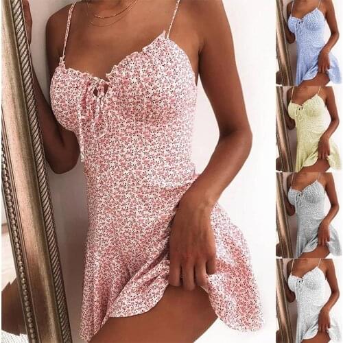 Floral print sexy bodycon high split dress Women 2021 new sleeveless short dress Party club elegant backless Night gown Dress