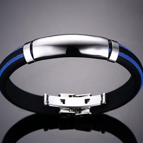 European and America Style Blue Orange Red Pattern Silicone Bracelet Women Men Cool Party Casual Jewelry