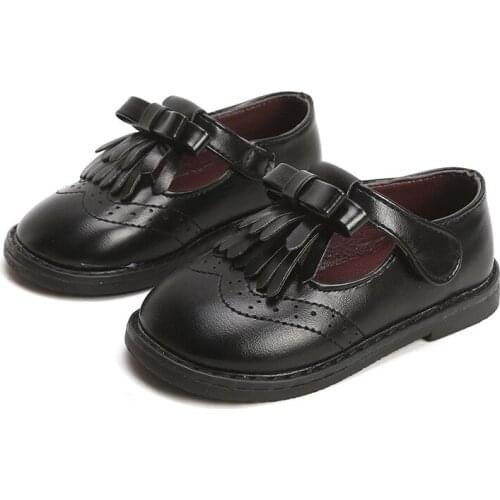 Skoex Childrens Casual Shoes Girls Pu Leather Princess Shoes 2020 New Fashion Adorable Bows Slip-on Baby Toddler Girl Flat Shoe