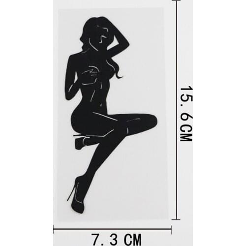 7.3CMX15.6CM Silhouette Sexy Naked Woman Adult Decal Vinyl Car Sticker Black/Silver 8A-0451