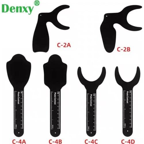 Denxy Dental orthodontic black Photographic Image Contrast Board Oral Cheek Black Plate Contrasters with Scale Mark Autoclavable