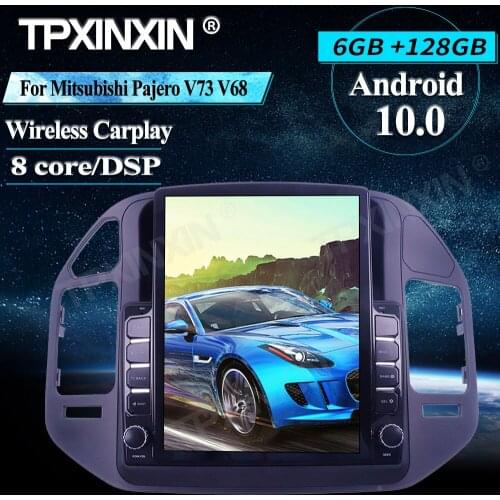 Tesla Style For Mitsubishi Pajero V73 V68 08-11 Android 128G Wireless Carplay Stereo Receiver 6+128G Car Radio player Radio IPS