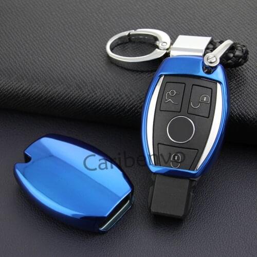 Aurora Blue Good Quality Durable Car Key Case Holder Cover For Mercedes-Benz A B C E S Class GLA GLC CLA CLS GLE SLK Viano