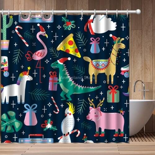 Cartoon Dinosaur Boys Kids 3D Print Shower Curtain Bathroom Set With Waterproof Hook Bath Curtains Cartoon Kids African Funny
