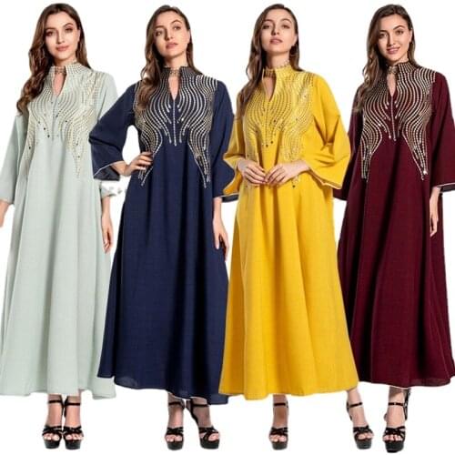 Embroidery Abaya Dubai Kaftan Muslim Dress Turkey Islam Djelaba Robe Longue Femme Musulman Dresses For Women Caftan Marocain