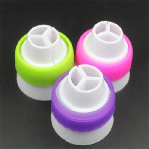 1/5pcs Lot 3 Holes Cake Decoration Converter Mix 3 Colors Icing Piping Nozzle Converter For Cupcake Nozzle Converter Tools