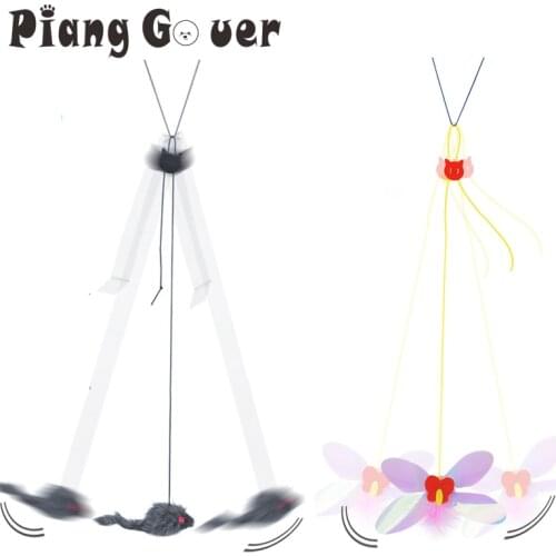 Mouse Self Playing Door Hang Cat Toy Teaser With Adjustable Elastic Rope Interactive Kitten Pet Toy