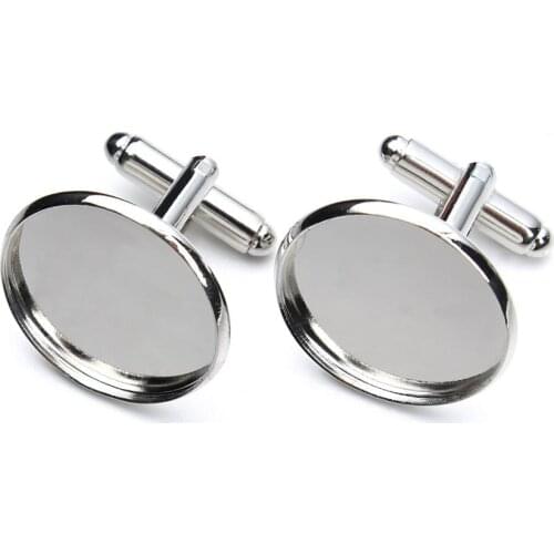 10pcs 12/14/16/18/20mm Round Cufflink Blank Settings Round Blanks Bezel Base for Cabochon Cameo DIY Cufflink Findings