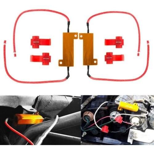 2pcs 12V 50W LED Warning Light Canceller Load Resistance Decode Car Turn Signal Lights Fix Error Canbus Load Resistor TSLM1