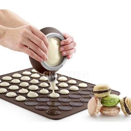 200Pcs/Lot Kitchen Silicone Macaron Macaroon Pastry Oven Baking Mould Sheet Mat 30-Cavity DIY Mold Baking Mat