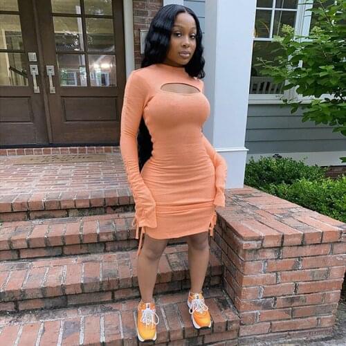 2021 New Woman Clothes Fashion Hedging Long Sleeves Solid Color Sexy Pleated Tight One Step Skirt Plus Size