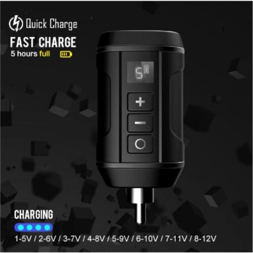 2021 New Wireless Tattoo Battery Power Supply RCA Audio DC Interface For Rotary Machine Fount Adapter Fast Chargering