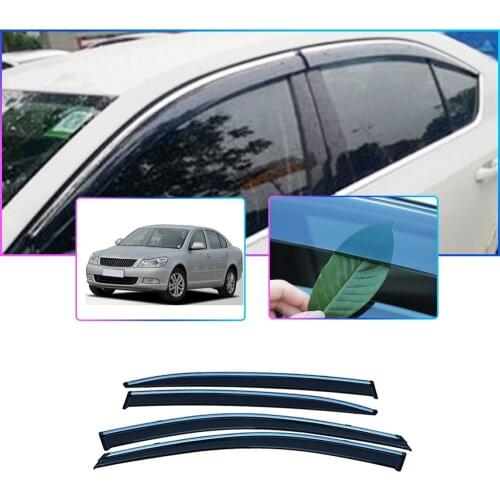 Car Styling Smoke Window Sun Rain Visor Deflector Guard For Skoda Octavia 2007 2008 2009 2010 2011 2012-2014 Accessories 4PCS