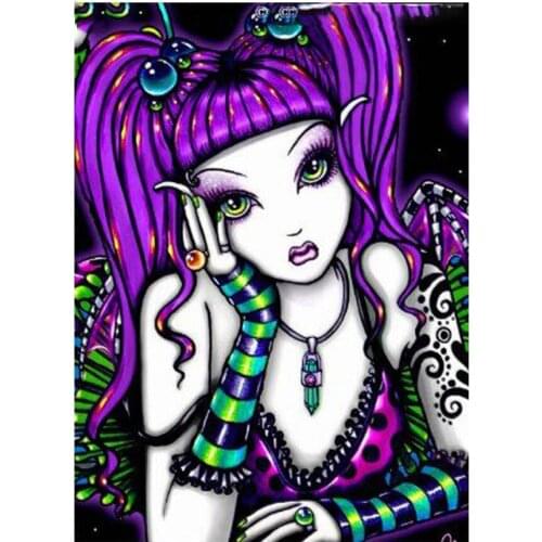 5D DIY Diamond Painting Cross Stitch Cartoon Girl Pictures Of Rhinestones Full Square Drill Diamond Embroidery Handmade Gift